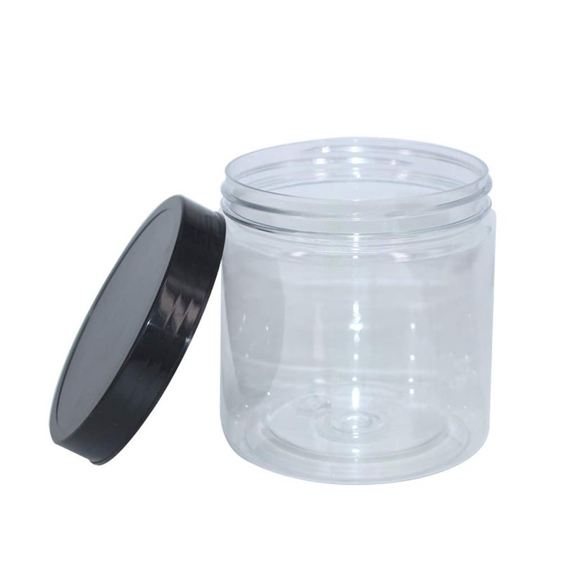 zmybcpack 12 Pack 16 oz Plastic Jars with Lids, Extra Labels, 1 Pen, Clear PET Seal Jar for Food Storage,Wide Opening Storage jar For Dry Food, Peanut, Powder, Kitchen & Craft Storage - Image 3
